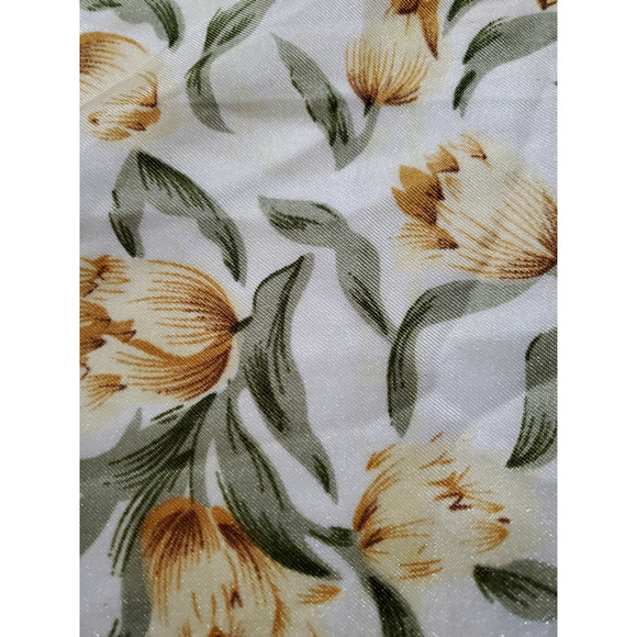 Vintage Fashion Scarf VICTORIAN GOLDEN FLORAL Luxurious Satin 18" SQUARE - Picture 3 of 5